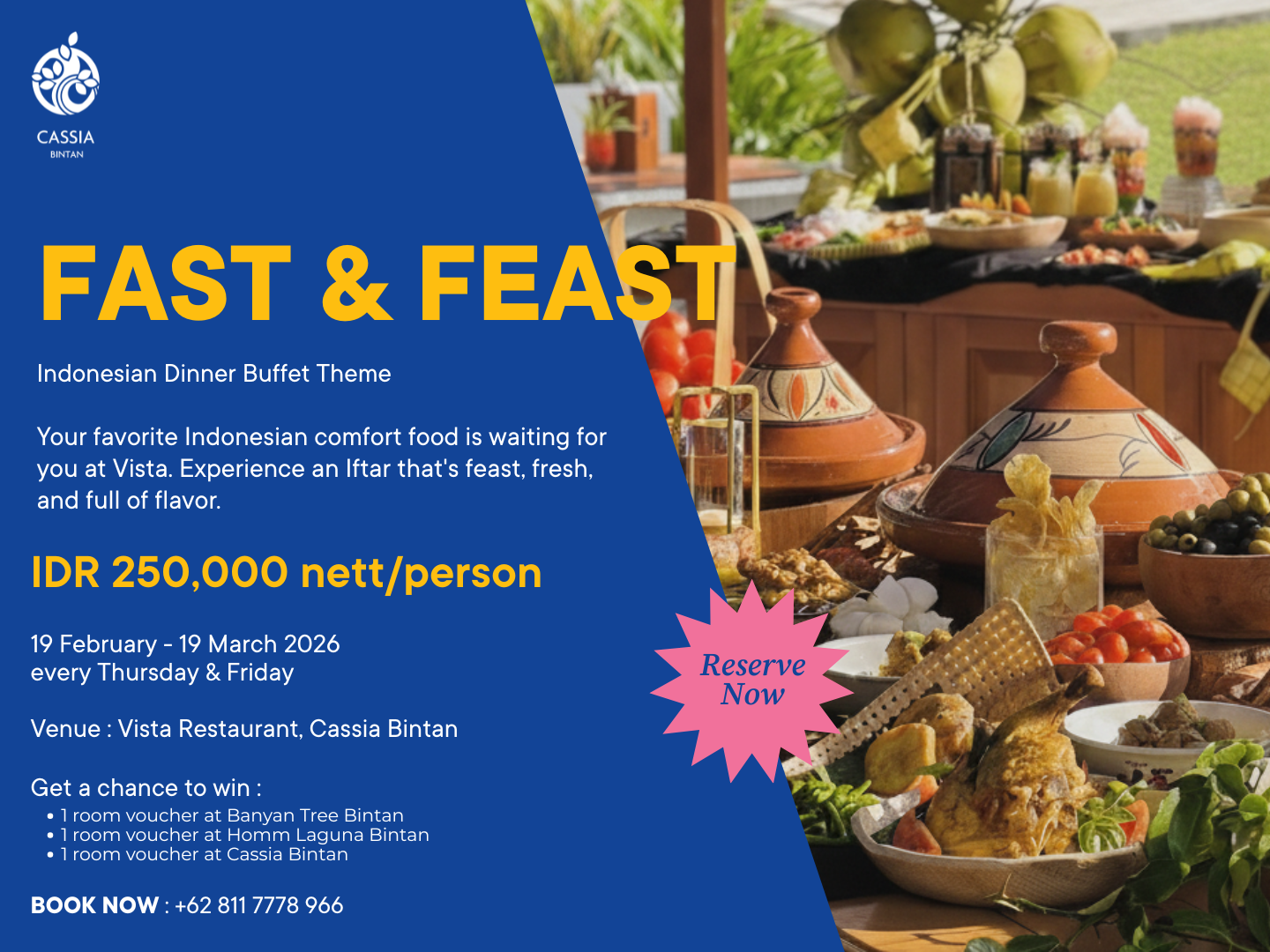 Fast & Feast at Cassia Bintan – Indonesian Dinner Buffet at Vista Restaurant