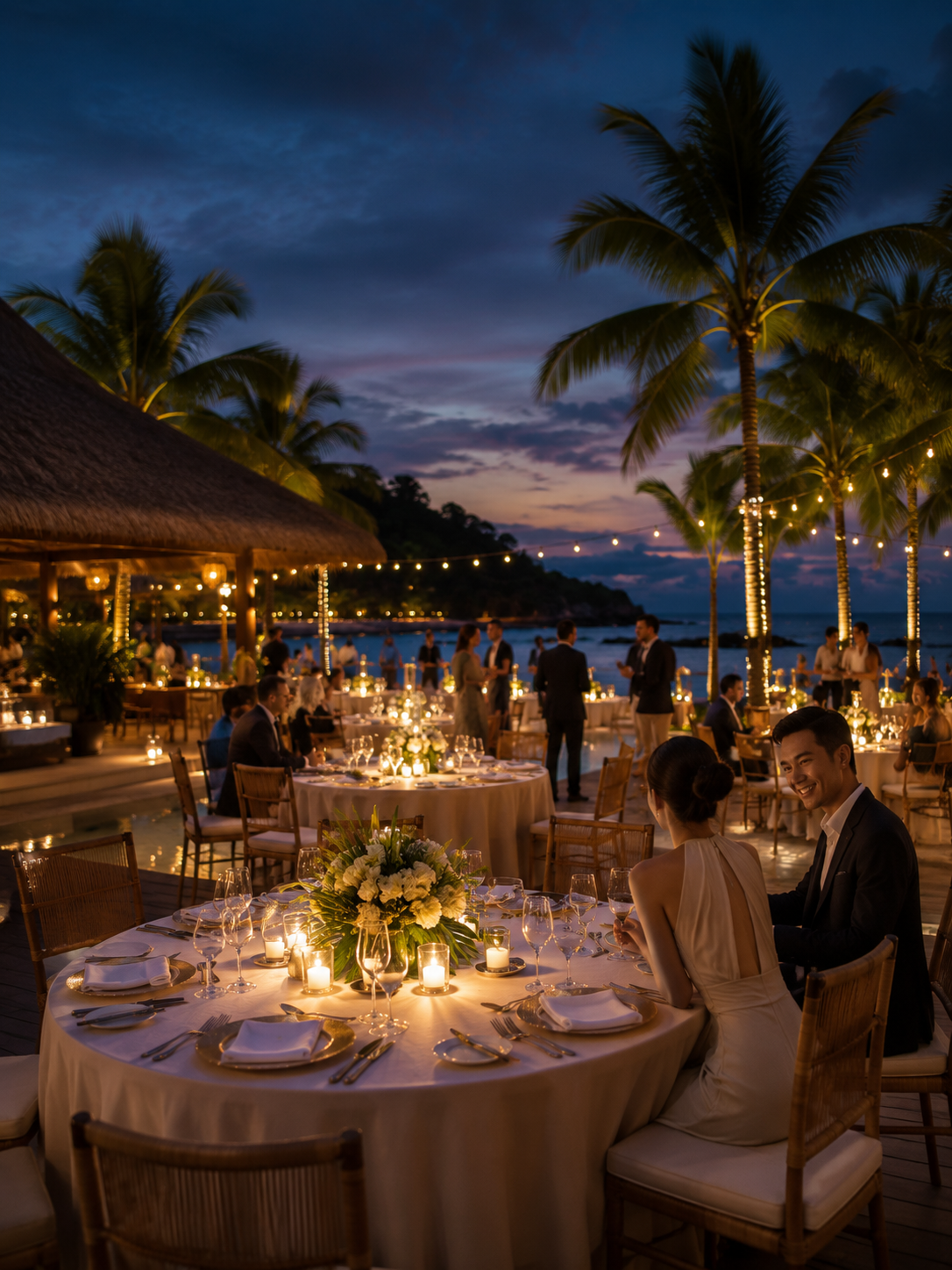 Exclusive dinner with fireworks over the pool